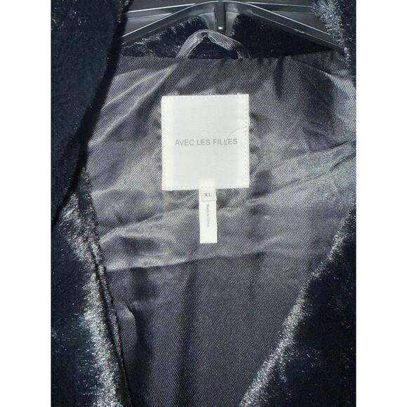 Avec Lea Filles Black Faux Fur Midi Coat size XL - Picture 2 of 7